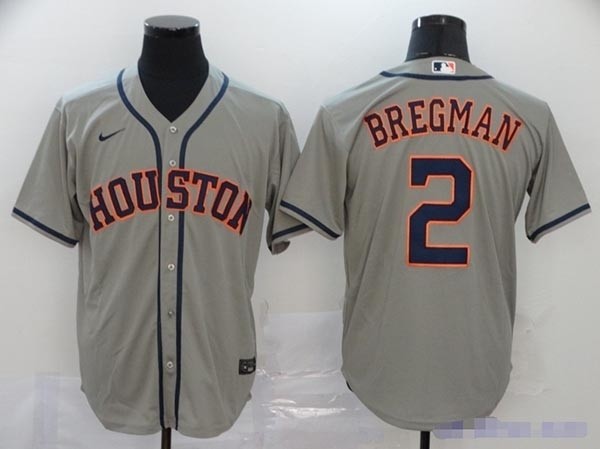 MLB Houston Astros #2 Alex Bregman Grey 2020 Nike Cool Base Jersey