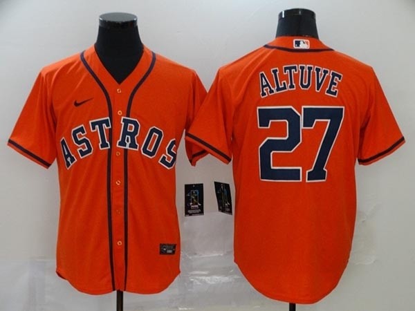 MLB Houston Astros #27 Jose Altuve Orange 2020 Nike Cool Base Jersey