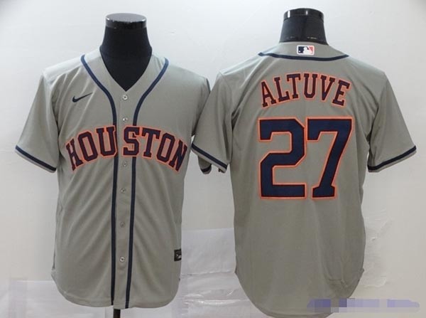 MLB Houston Astros #27 Jose Altuve Grey 2020 Nike Cool Base Jersey