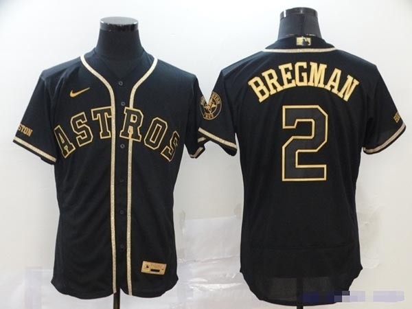 MLB Houston Astros #2 Alex Bregman Black Gold 2020 Nike Flexbase Jersey