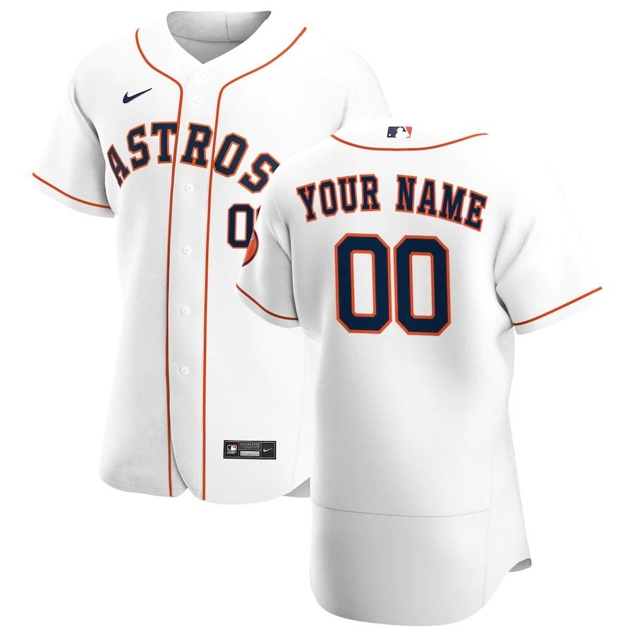 Men's Houston Astros Custom Nike White Home 2020 Authentic Flexbase MLB Jersey(Name and number remark in comment column)