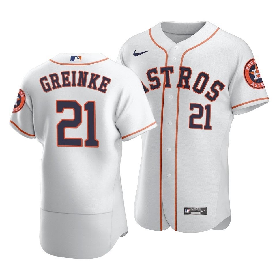 Men's Houston Astros #21 Zack Greinke Nike White Home 2020 Authentic Player MLB Jersey