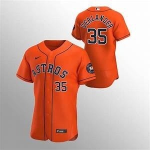 Men's Houston Astros #35 Justin Verlander Nike Orange Alternate 2020 Authentic Team MLB Jersey