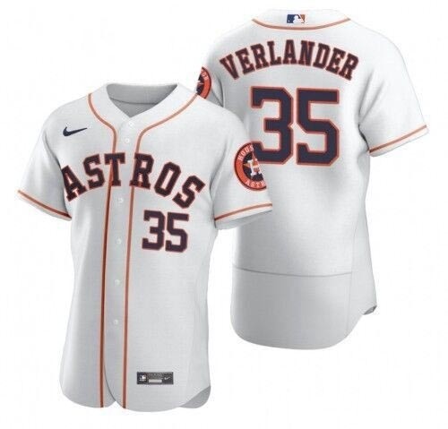 Men's Houston Astros #35 Justin Verlander Nike White Home 2020 Authentic Player MLB Jersey