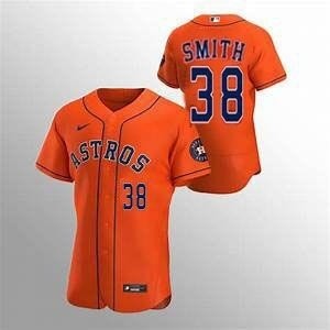 Men's Houston Astros #38 Joe Smith Nike Orange Alternate 2020 Authentic Team MLB Jersey