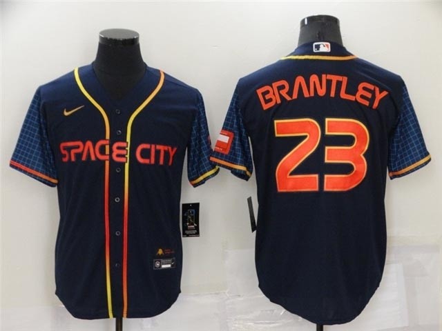 Houston Astros #23 Michael Brantley 2022 Navy City Connect Cool Base Jersey