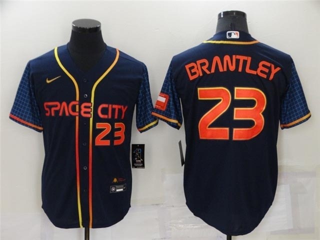 Houston Astros #23 Michael Brantley 2022 Navy City Connect with front Number Cool Base Jersey