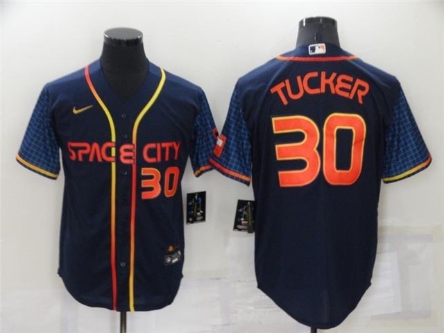 Houston Astros #30 Kyle Tucker 2022 Navy City Connect with front Number Cool Base Jersey