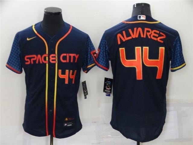 Houston Astros #44 Yordan ?lvarez 2022 Navy City Connect Flex Base Jersey