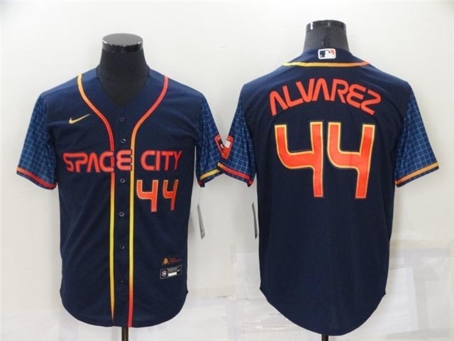 Houston Astros #44 Yordan ?lvarez 2022 Navy City Connect with front Number Cool Base Jersey