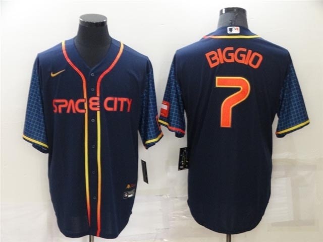 Houston Astros #7 Craig Biggio 2022 Navy City Connect Cool Base Jersey