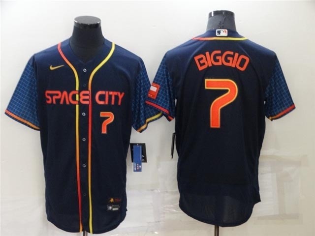 Houston Astros #7 Craig Biggio 2022 Navy City Connect Flex Base Jersey