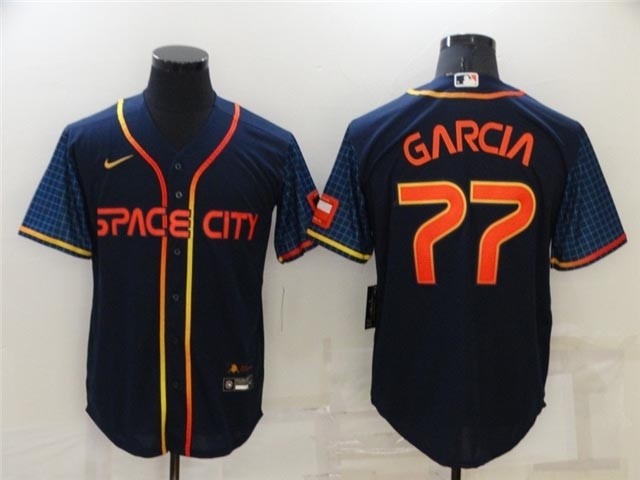 Houston Astros #77 Luis Garcia 2022 Navy City Connect Cool Base Jersey