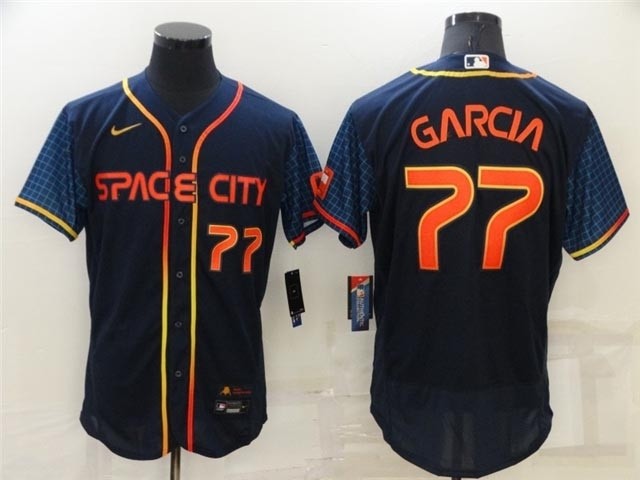 Houston Astros #77 Luis Garcia 2022 Navy City Connect Flex Base Jersey