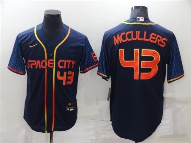 Houston Astros #43 Lance McCullers Jr. 2022 Navy City Connect with front number Cool Base Jersey