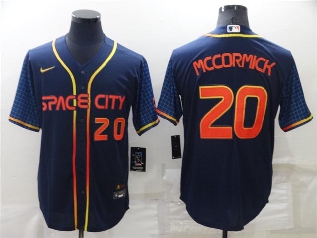 Houston Astros #20 Chas McCormick 2022 Navy City Connect with front Number Cool Base Jersey