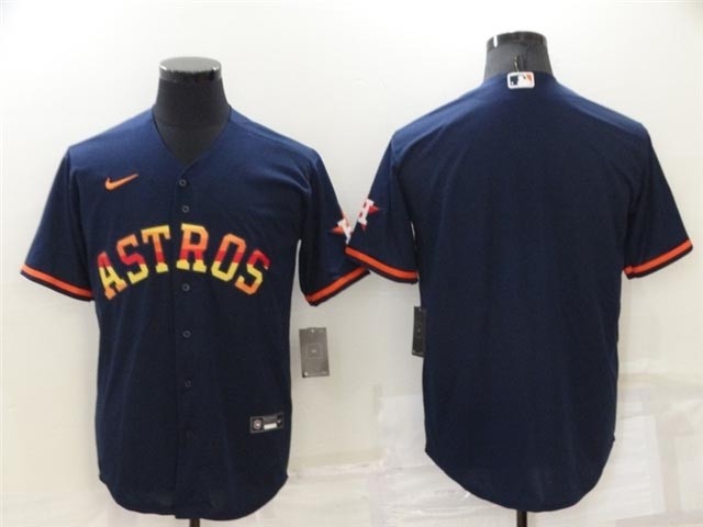 Houston Astros NavyRainbow Cool Base Team Jersey