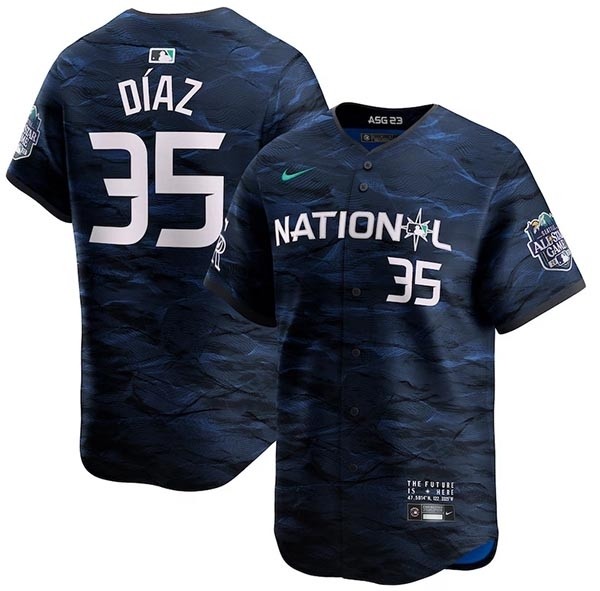 Men's Colorado Rockies #35 Elias Diaz Royal 2023 All-Star Stitched Baseball Jersey