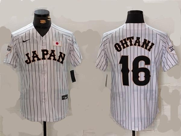 Japan Baseball #16 Shohei Ohtani White 2023 World Baseball Classic Jersey