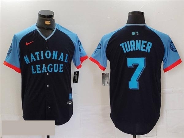 National League #7 Trea Turner Navy 2024 MLB All-Star Game Limited Jersey