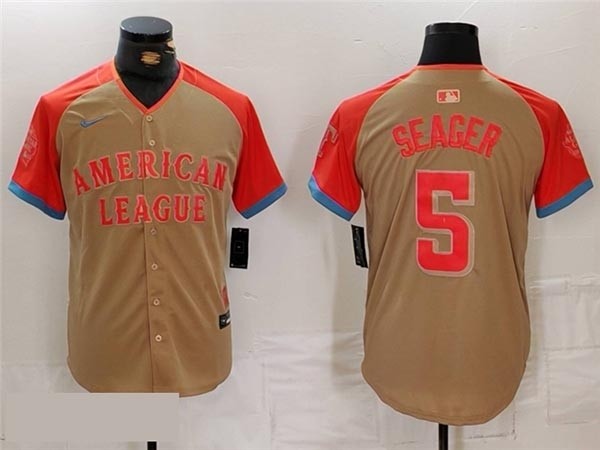 American League #5 Corey Seager Cream 2024 MLB All-Star Game Limited Jersey