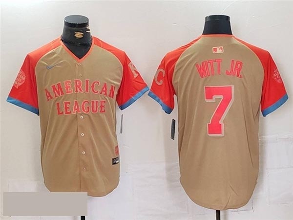 American League #7 Bobby Witt Jr. Cream 2024 MLB All-Star Game Limited Jersey