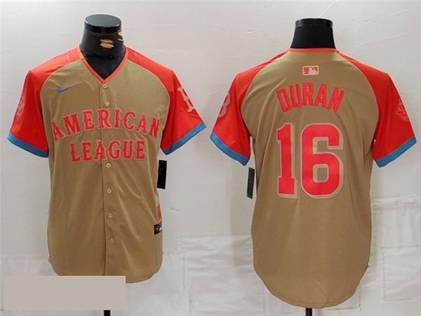 American League #16 Jarren Duran Cream 2024 MLB All-Star Game Limited Jersey