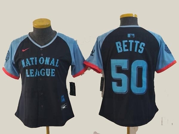 Women's National League #50 Mookie Betts Navy 2024 MLB All-Star Game Limited Jersey