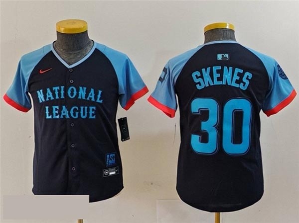 Youth National League #30 Paul Skenes Navy 2024 MLB All-Star Game Limited Jersey