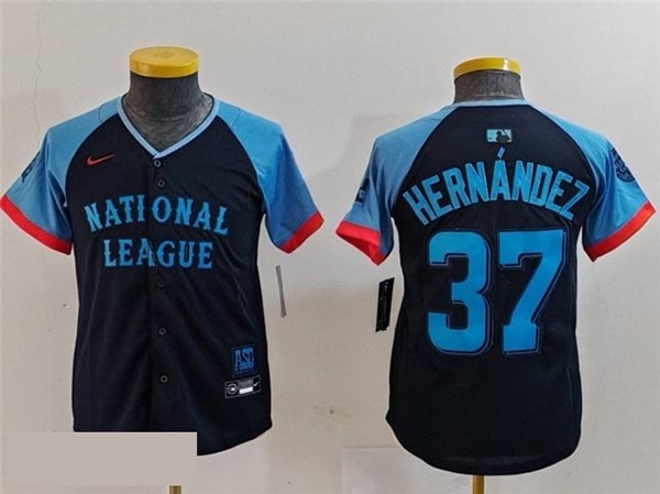 Youth National League #37 Teoscar Hernandez Navy 2024 MLB All-Star Game Limited Jersey