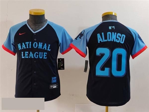 Youth National League #20 Pete Alonso Navy 2024 MLB All-Star Game Limited Jersey