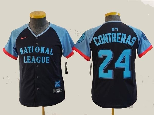 Youth National League #24 William Contreras Navy 2024 MLB All-Star Game Limited Jersey