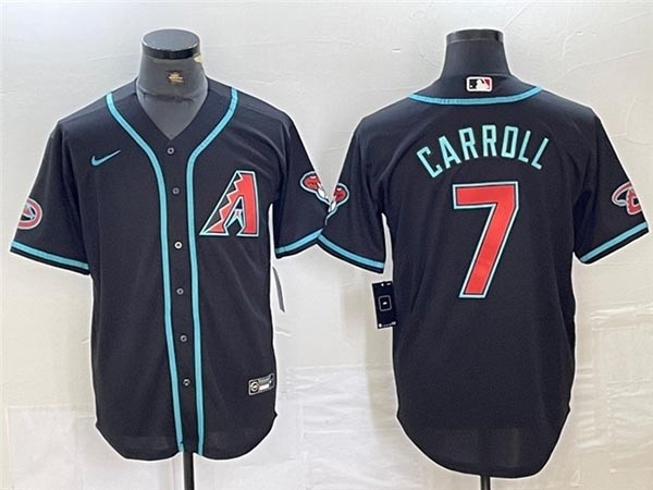 Men's Arizona Diamondbacks #7 Corbin Carroll Black Coolbase Jersey