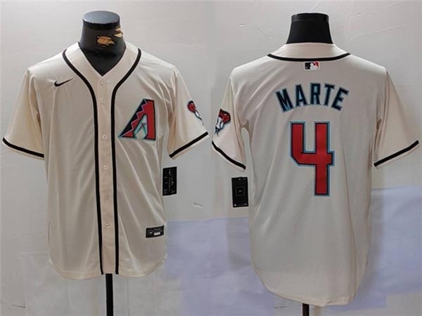 Men's Arizona Diamondbacks #4 Ketel Marte White Limited Jersey