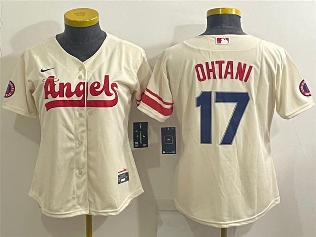 Women's Los Angeles Angels #17 Shohei Ohtani Cream 2022 City Connect Cool Base Jersey