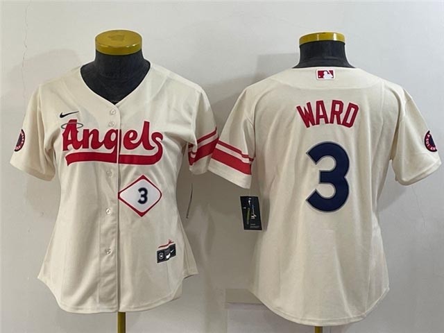 Women's Los Angeles Angels #3 Taylor Ward Cream 2022 City Connect Cool Base Jersey