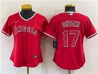 Women's Los Angeles Angels #17 Shohei Ohtani Red Cool Base Jersey