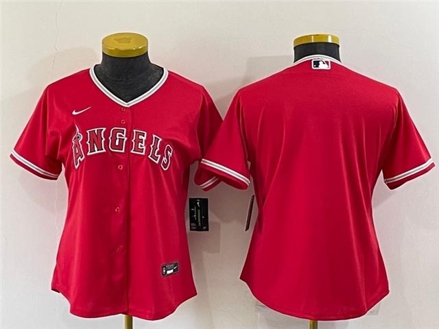 Women's Los Angeles Angels Blank Red Cool Base Team Jersey