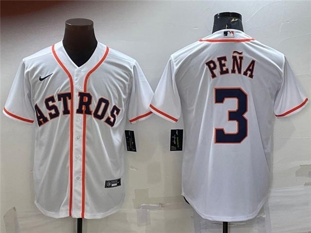 Men's Houston Astros #3 Jeremy Pena White Cool Base Jersey