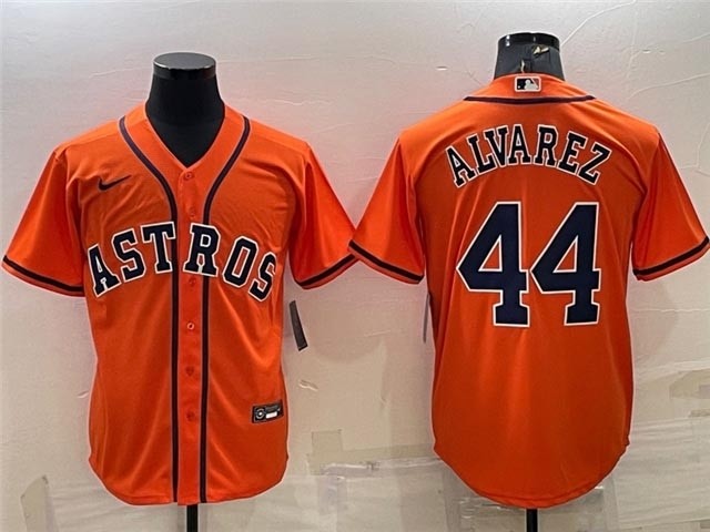 Men's Houston Astros #44 Yordan Alvarez Orange Cool Base Jersey