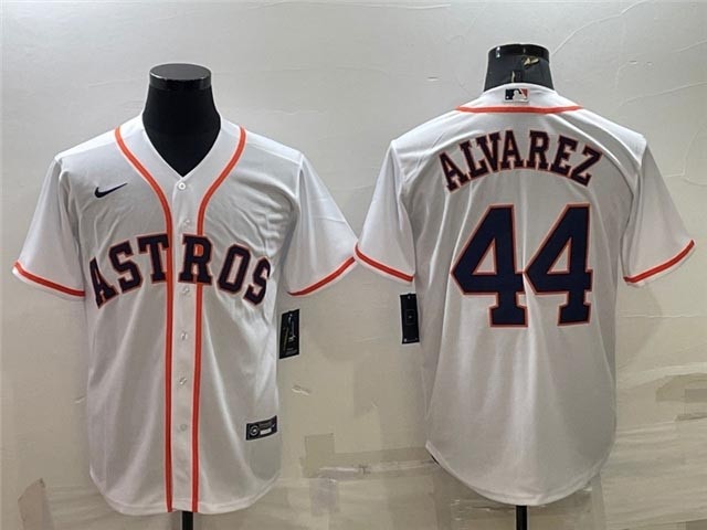 Men's Houston Astros #44 Yordan Alvarez White Cool Base Jersey