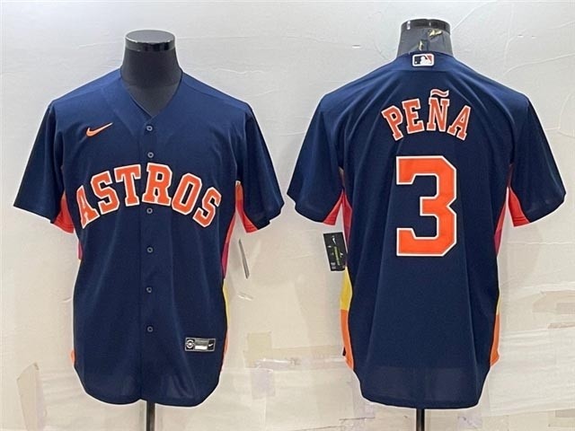 Men's Houston Astros #3 Jeremy Pena Navy Cool Base Jersey