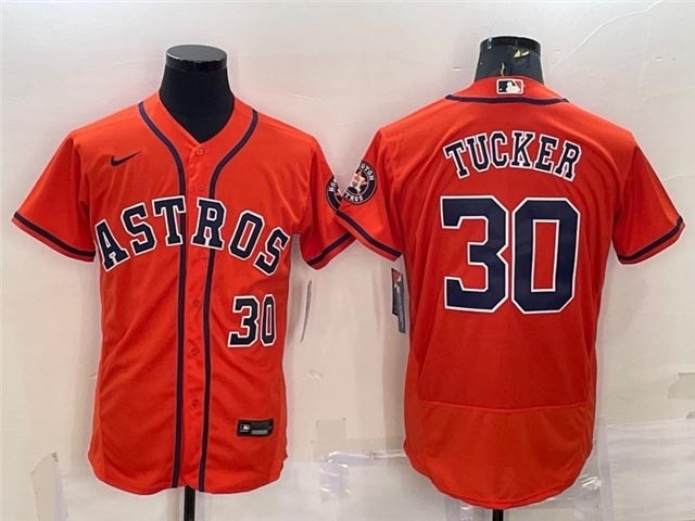 Men's Houston Astros #30 Kyle Tucker Orange Flex Base Jersey