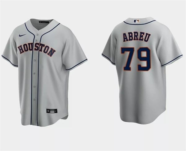 Men's Houston Astros #79 Jose Abreu Grey Cool Base Stitched Jersey