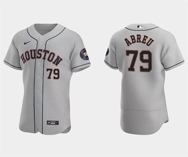 Men's Houston Astros #79 Jose Abreu Grey Flex Base Stitched Jersey