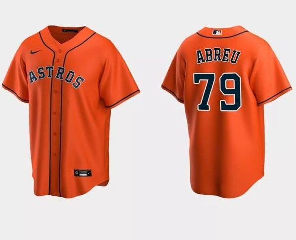 Men's Houston Astros #79 Jose Abreu Orange Cool Base Stitched Jersey