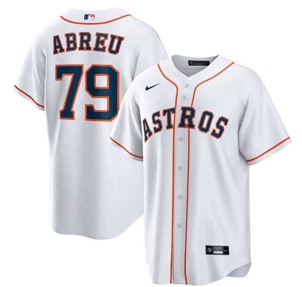 Men's Houston Astros #79 Jose Abreu White Cool Base Stitched Jersey