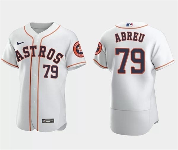 Men's Houston Astros #79 Jose Abreu White Flex Base Stitched Jersey