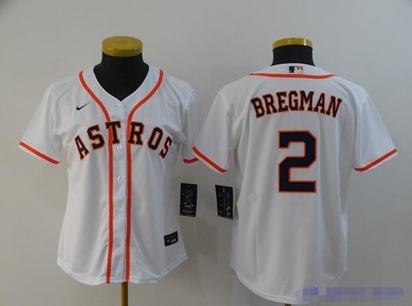 Women Houston Astros #2 Alex Bregman White 2020 Nike Cool Base Jersey