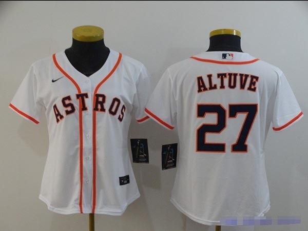 Women Houston Astros #27 Jose Altuve White 2020 Nike Cool Base Jersey